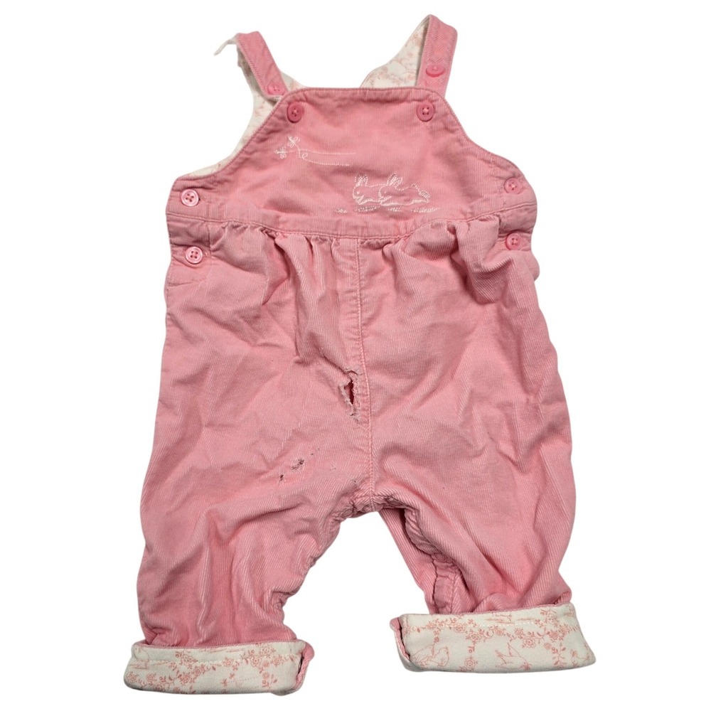 Gymboree Pink Corduroy Bunny Overalls Romper 0-3 2002 Baby Girl Hope Chest READ